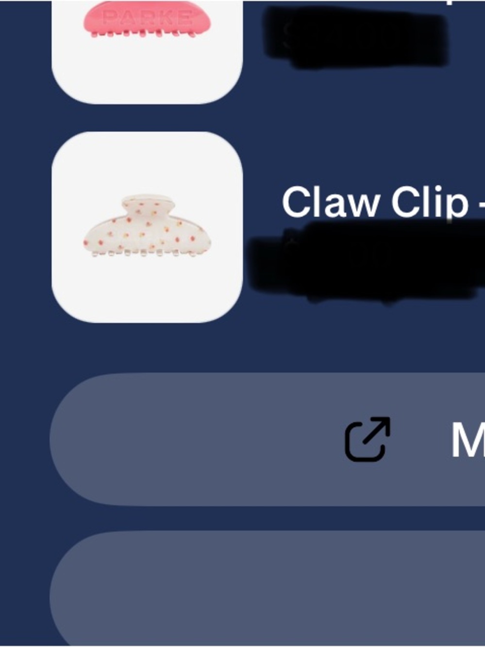 PARKE claw clip floral - Picture 3 of 3